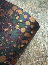 Image 5 of One-of-a-kind hand marbled paper  - 'Hummingbird'
