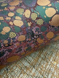 Image 2 of One-of-a-kind hand marbled paper  - 'Hummingbird'