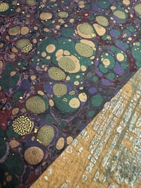 Image 6 of One-of-a-kind hand marbled paper  - 'Hummingbird'