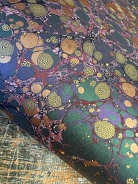 Image 1 of One-of-a-kind hand marbled paper  - 'Hummingbird'