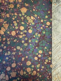 Image 7 of One-of-a-kind hand marbled paper  - 'Hummingbird'