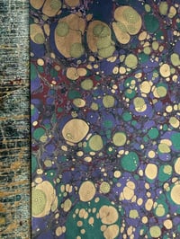 Image 8 of One-of-a-kind hand marbled paper  - 'Hummingbird'