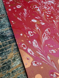 Image 2 of One-of-a-kind hand marbled paper  - 'Cherry Delight'