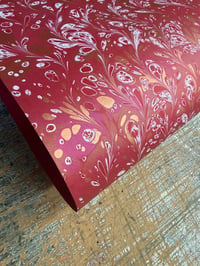 Image 3 of One-of-a-kind hand marbled paper  - 'Cherry Delight'