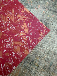 Image 6 of One-of-a-kind hand marbled paper  - 'Cherry Delight'