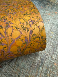 Image 5 of One-of-a-kind hand marbled paper  - 'Golden Garden'