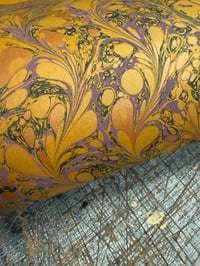 Image 1 of One-of-a-kind hand marbled paper  - 'Golden Garden'