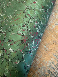 Image 1 of One-of-a-kind hand marbled paper  - 'chlorophyll'