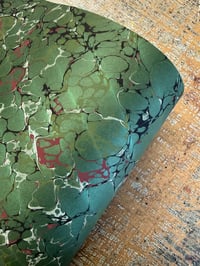 Image 2 of One-of-a-kind hand marbled paper  - 'chlorophyll'