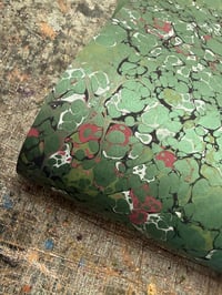 Image 3 of One-of-a-kind hand marbled paper  - 'chlorophyll'