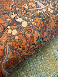 Image 1 of One-of-a-kind hand marbled paper  - 'Terracotta' 