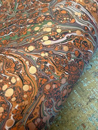 Image 2 of One-of-a-kind hand marbled paper  - 'Terracotta' 