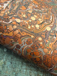 Image 3 of One-of-a-kind hand marbled paper  - 'Terracotta' 