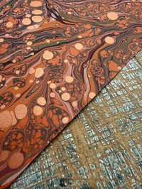Image 5 of One-of-a-kind hand marbled paper  - 'Terracotta' 