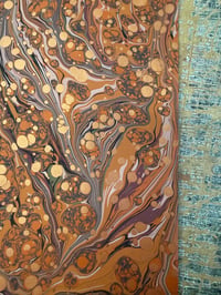 Image 4 of One-of-a-kind hand marbled paper  - 'Terracotta' 