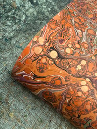 Image 6 of One-of-a-kind hand marbled paper  - 'Terracotta' 