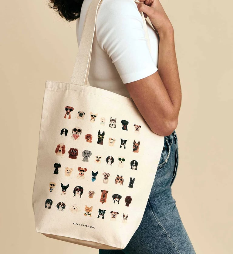 TOTE BAG CHATS OU CHIENS - RIFLE PAPER CO. (DEUX MODÈLES) Image 3