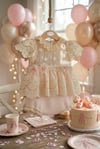 The Catalina: Vintage Rose & Ivory Lace Heirloom Romper