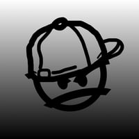 Image 2 of Black Grounded Hat Sticker