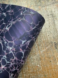 Image 6 of One-of-a-kind hand marbled paper  - 'Night Fall' 