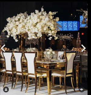 Image of  white roses centerpiece  silk flower  80 cm , 100 cm 