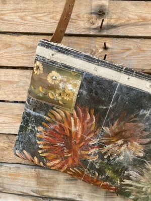 Image of one of a kind painting bag - mums