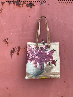Image of one of a kind painting bag - cherry blossom