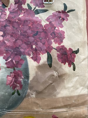 Image of one of a kind painting bag - cherry blossom