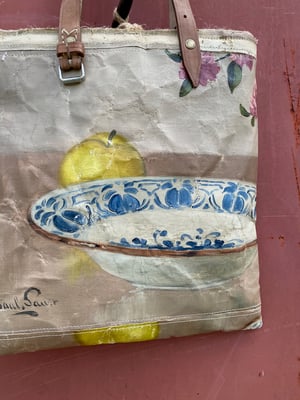 Image of one of a kind painting bag - cherry blossom