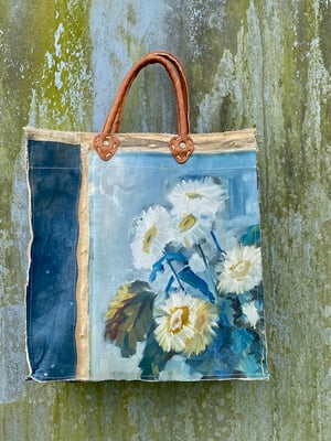 Image of one of a kind painting bag - daisy