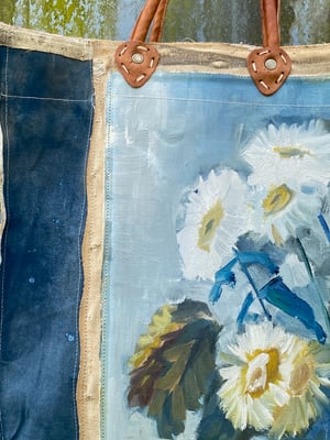 Image of one of a kind painting bag - daisy