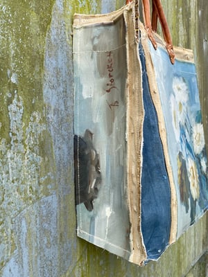 Image of one of a kind painting bag - daisy