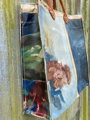 Image of one of a kind painting bag - daisy