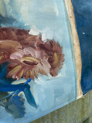 Image of one of a kind painting bag - daisy