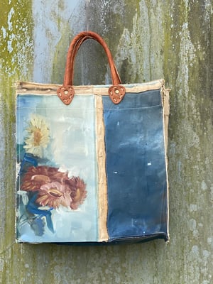 Image of one of a kind painting bag - daisy