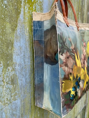 Image of one of a kind painting bag - bouquet