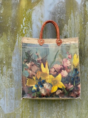 Image of one of a kind painting bag - bouquet