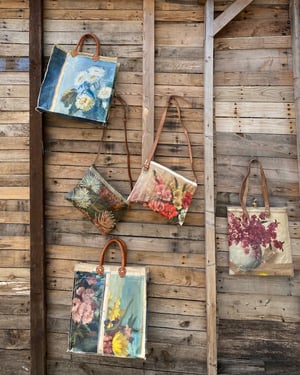 Image of one of a kind painting bag - bouquet