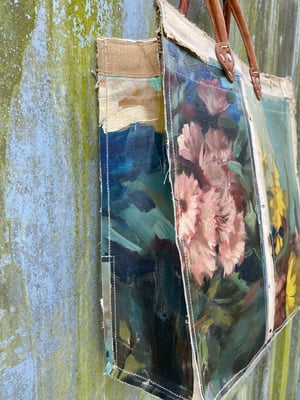 Image of one of a kind painting bag - bouquet