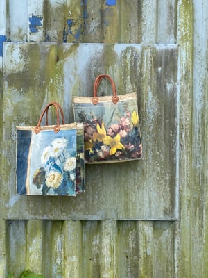 Image of one of a kind painting bag - bouquet