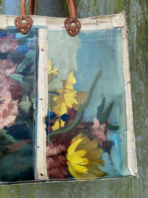 Image of one of a kind painting bag - bouquet