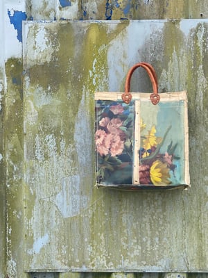 Image of one of a kind painting bag - bouquet