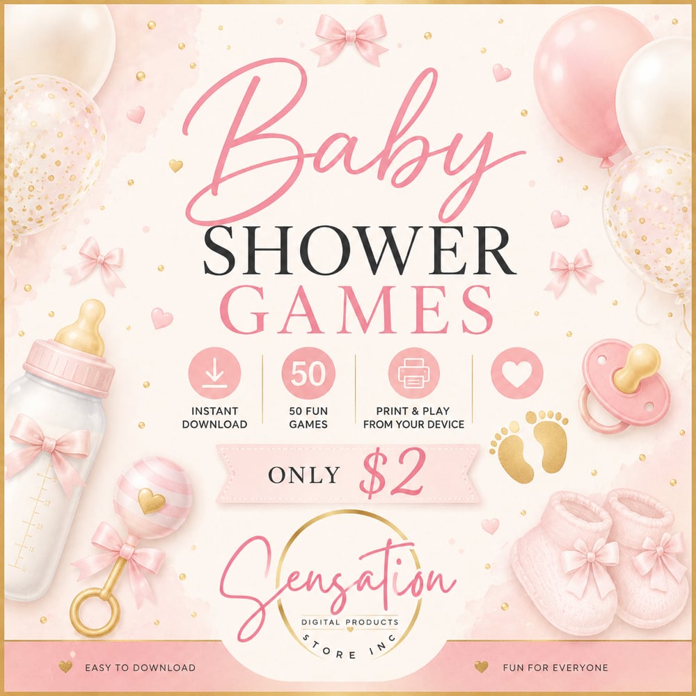 Image of Baby Shower Games Instant Download 