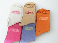 Chaussettes hautes à paillettes "MADAME CONNASSE"