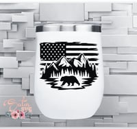 Image 2 of Camping Bear Mountains Flag Design SVG PNG Files, Cricut, Studio, Digital Cut Files