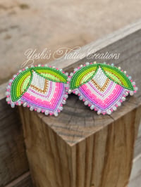 Image 1 of Cotton Candy Strawberry Earrings