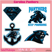 Image 1 of Carolina Panthers Multi Set Design SVG Files, Cricut, Studio, Digital Cut Files