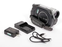 Image 1 of Sony DCR-DVD108 Mini-DVD Video Camera camcorder + battery + charger #2155 WORKS