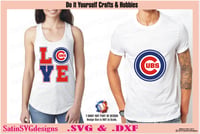 Image 3 of Chicago Cubs Baseball Set Design SVG Files, Cricut, Silhouette Studio, Digital Cut Files