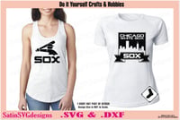 Image 3 of Chicago White Sox Baseball Set Design SVG Files, Cricut, Studio, Digital Cut Files